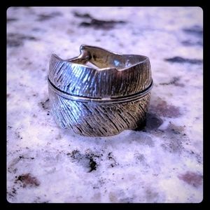 Sterling Silver Wrap Around Leaf Ring size 7